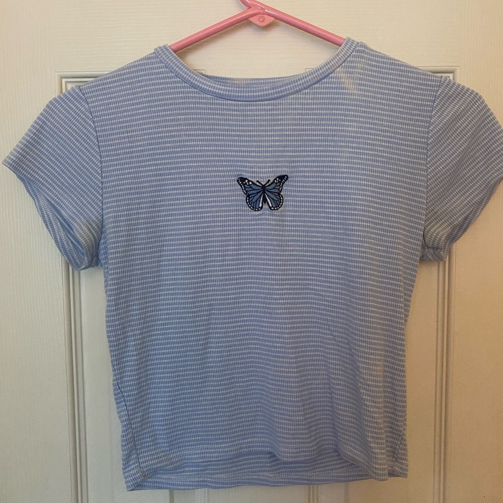 Fashion Nova Butterfly Striped Shirt! 🎀🦋